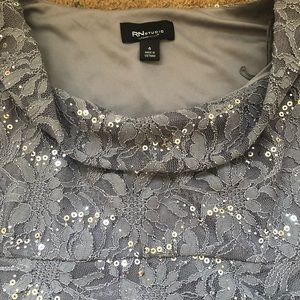 Silver gray evening dress